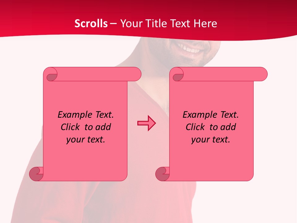 A Man In A Red Shirt Is Smiling PowerPoint Template