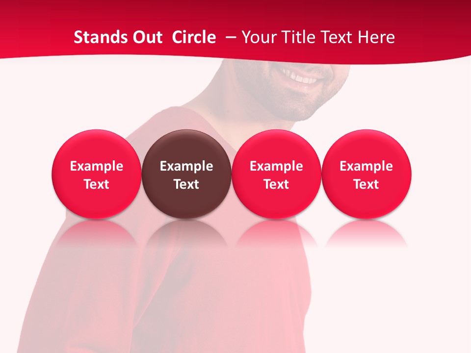 A Man In A Red Shirt Is Smiling PowerPoint Template