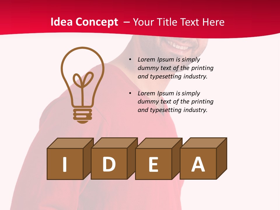A Man In A Red Shirt Is Smiling PowerPoint Template