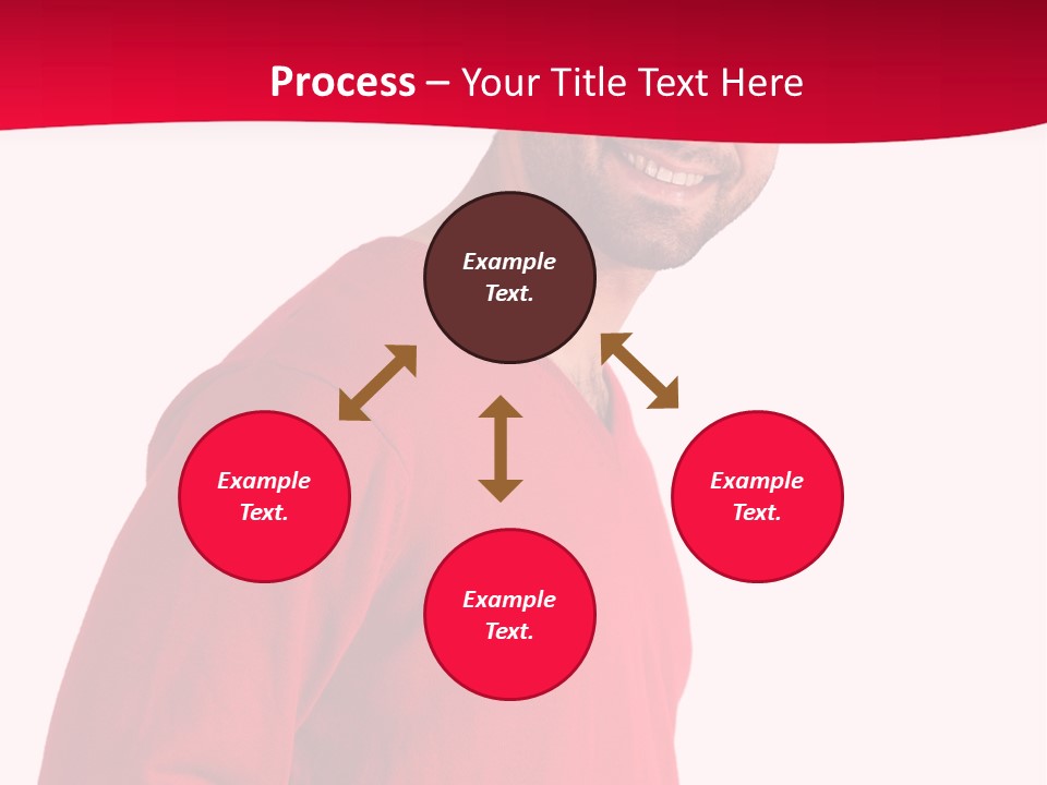 A Man In A Red Shirt Is Smiling PowerPoint Template