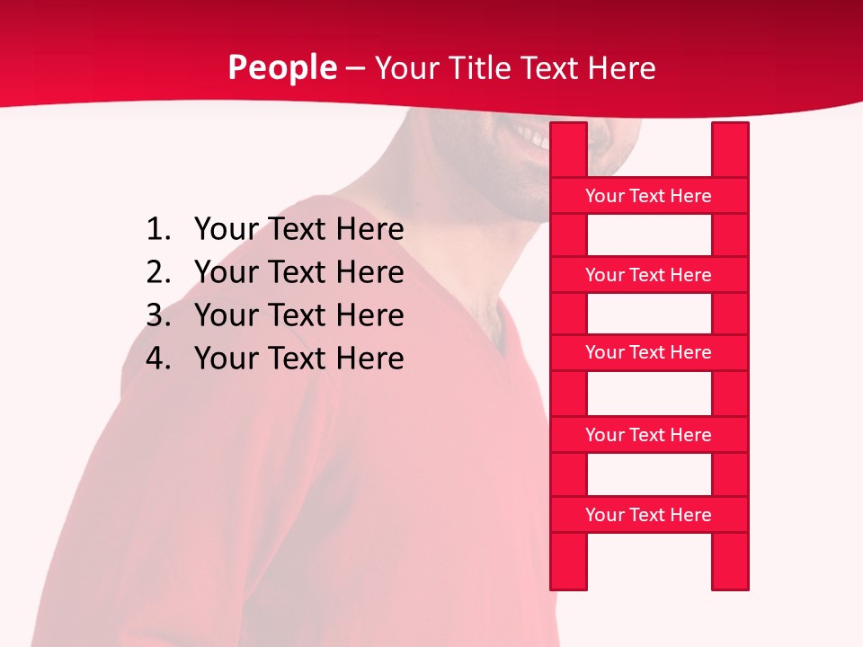 A Man In A Red Shirt Is Smiling PowerPoint Template