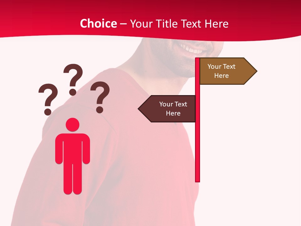 A Man In A Red Shirt Is Smiling PowerPoint Template