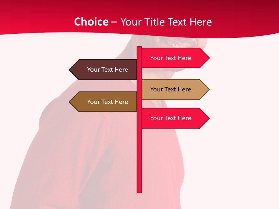 A Man In A Red Shirt Is Smiling PowerPoint Template