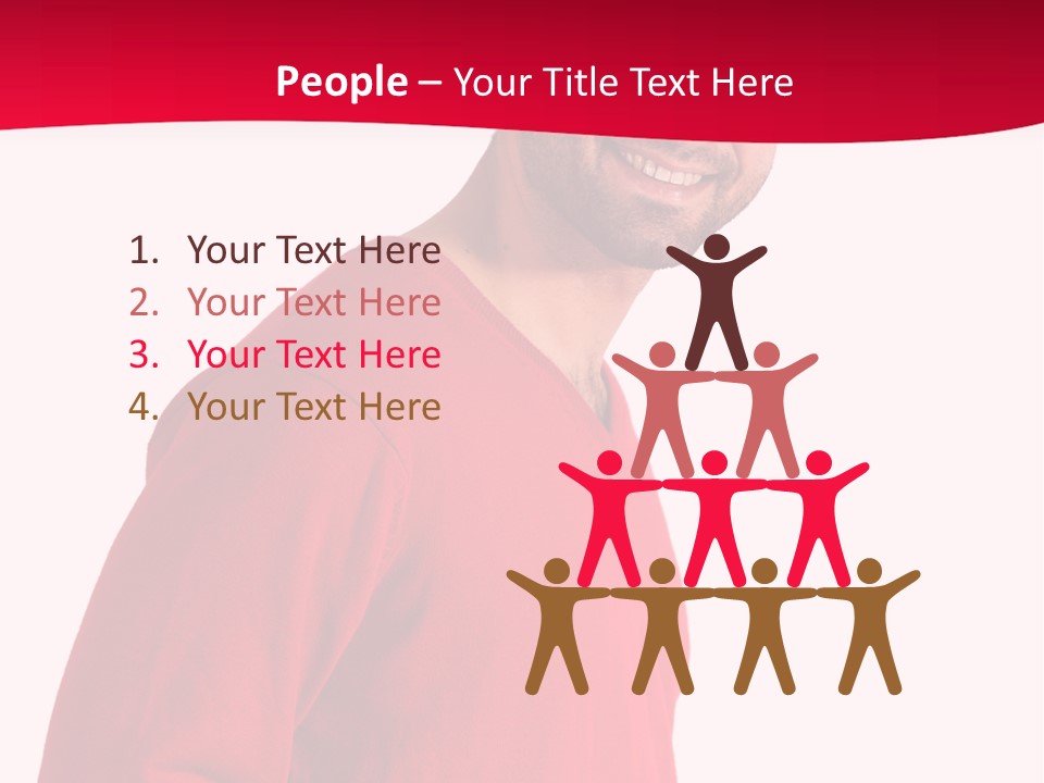 A Man In A Red Shirt Is Smiling PowerPoint Template