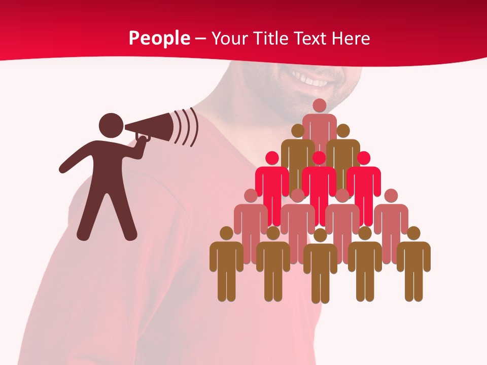 A Man In A Red Shirt Is Smiling PowerPoint Template