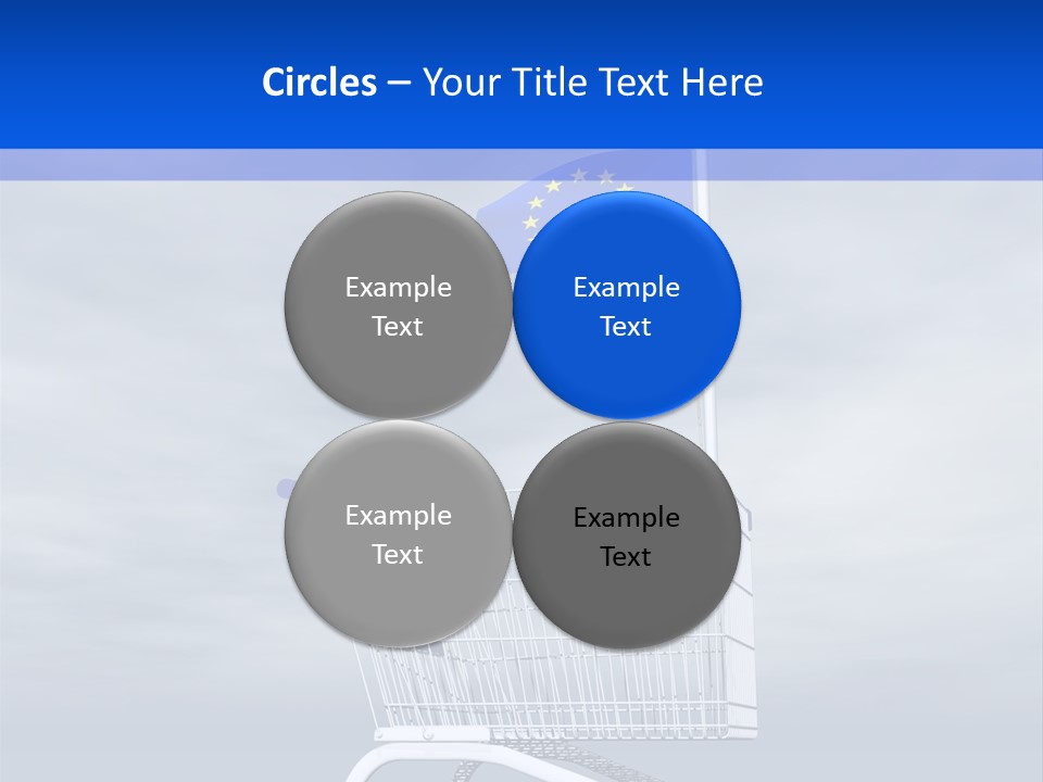 A Shopping Cart With A Flag On Top Of It PowerPoint Template