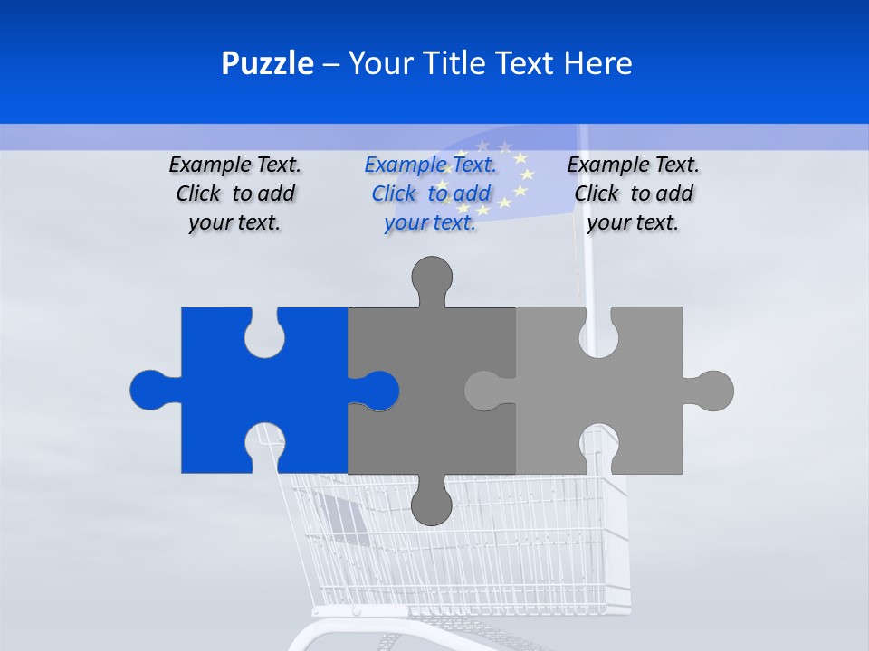 A Shopping Cart With A Flag On Top Of It PowerPoint Template