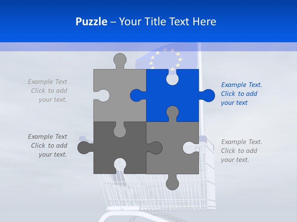 A Shopping Cart With A Flag On Top Of It PowerPoint Template