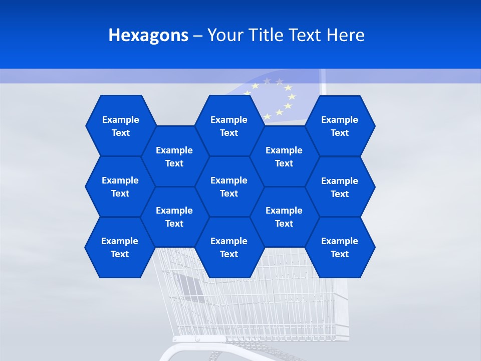 A Shopping Cart With A Flag On Top Of It PowerPoint Template
