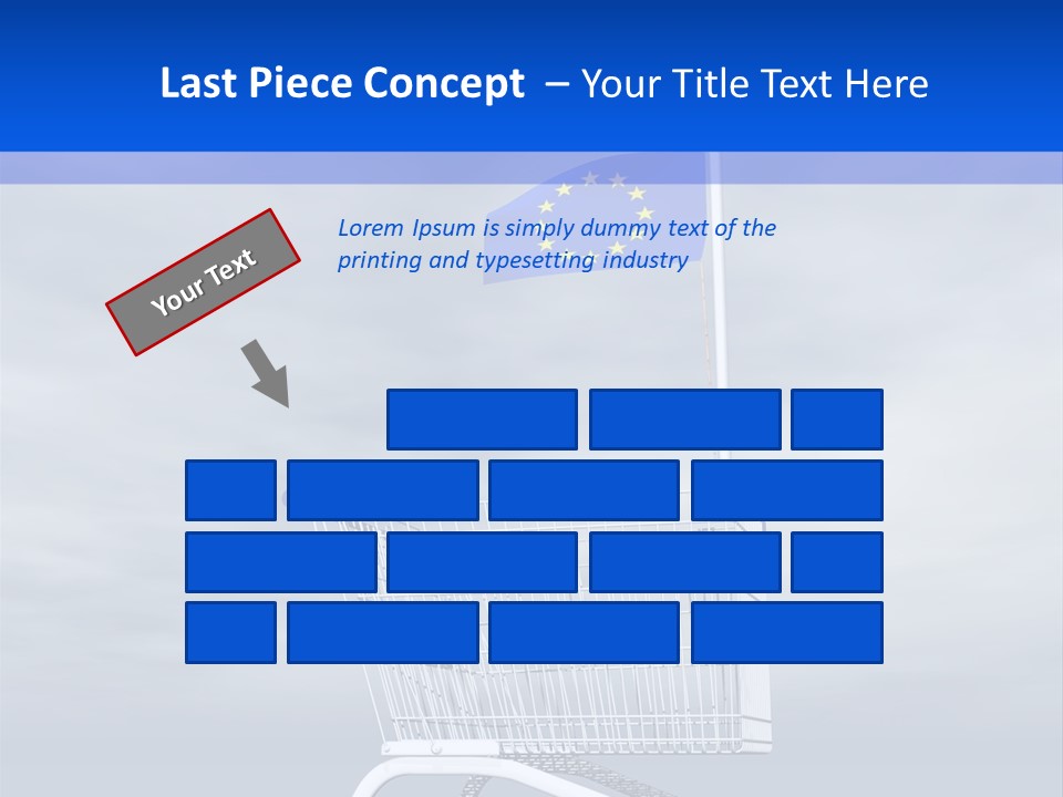 A Shopping Cart With A Flag On Top Of It PowerPoint Template