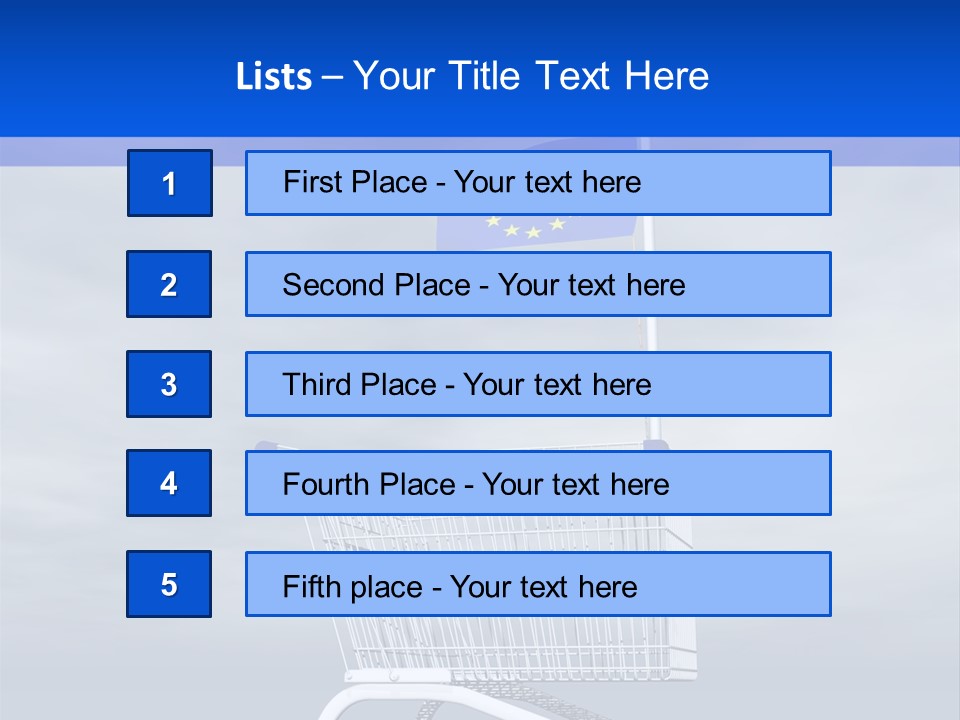 A Shopping Cart With A Flag On Top Of It PowerPoint Template