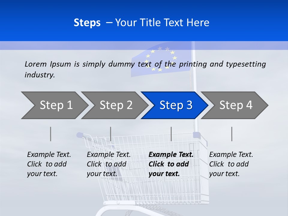 A Shopping Cart With A Flag On Top Of It PowerPoint Template