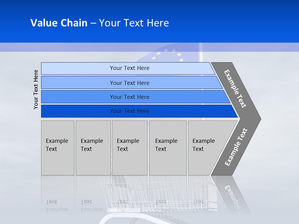 A Shopping Cart With A Flag On Top Of It PowerPoint Template