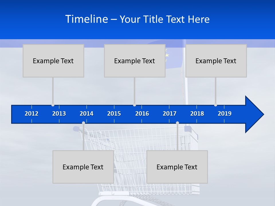 A Shopping Cart With A Flag On Top Of It PowerPoint Template