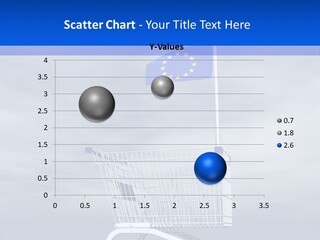 A Shopping Cart With A Flag On Top Of It PowerPoint Template
