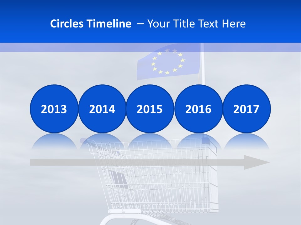 A Shopping Cart With A Flag On Top Of It PowerPoint Template
