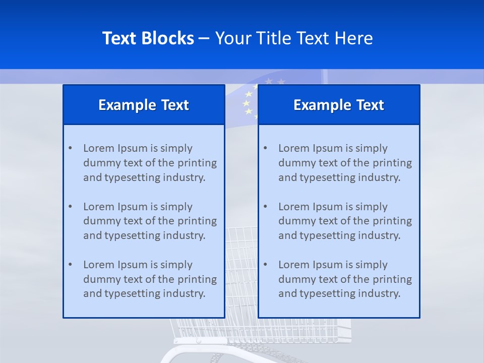 A Shopping Cart With A Flag On Top Of It PowerPoint Template