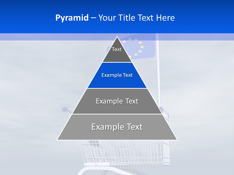 A Shopping Cart With A Flag On Top Of It PowerPoint Template