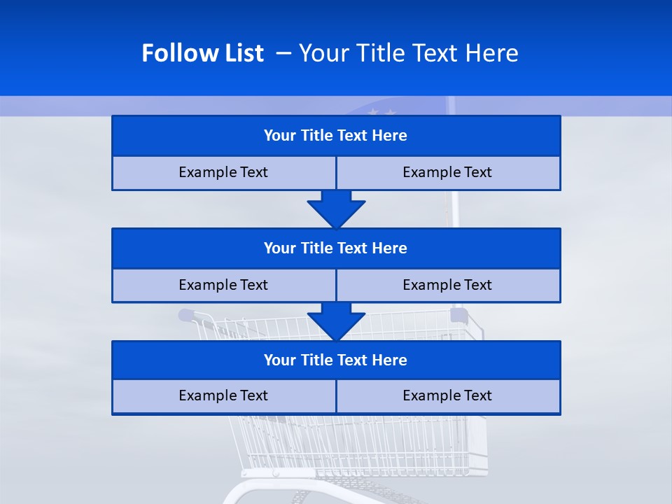 A Shopping Cart With A Flag On Top Of It PowerPoint Template