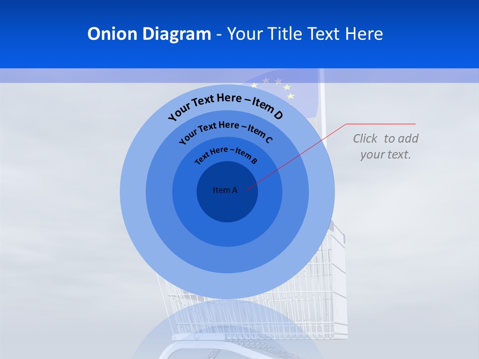 A Shopping Cart With A Flag On Top Of It PowerPoint Template