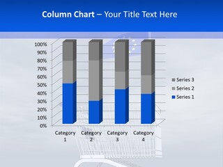 A Shopping Cart With A Flag On Top Of It PowerPoint Template