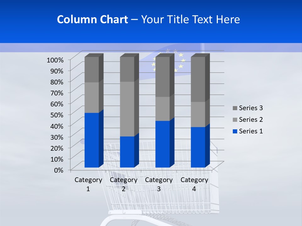 A Shopping Cart With A Flag On Top Of It PowerPoint Template