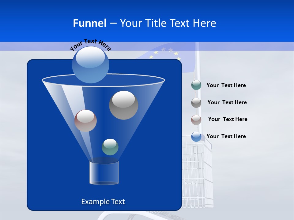 A Shopping Cart With A Flag On Top Of It PowerPoint Template