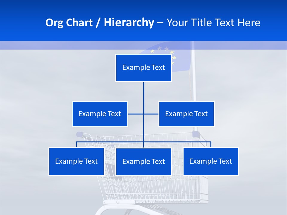 A Shopping Cart With A Flag On Top Of It PowerPoint Template