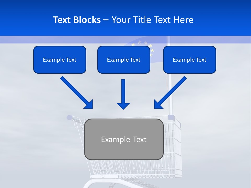 A Shopping Cart With A Flag On Top Of It PowerPoint Template