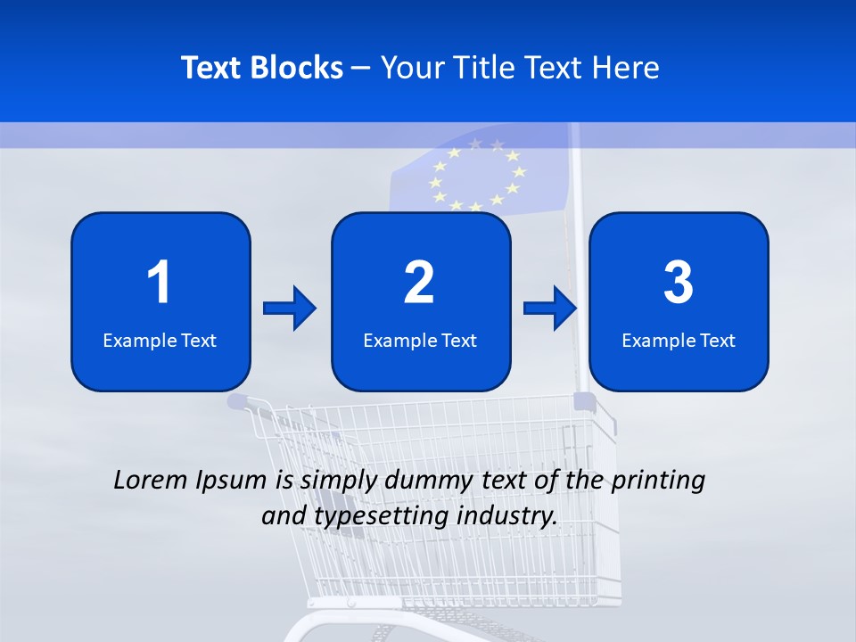 A Shopping Cart With A Flag On Top Of It PowerPoint Template
