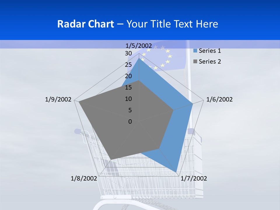 A Shopping Cart With A Flag On Top Of It PowerPoint Template