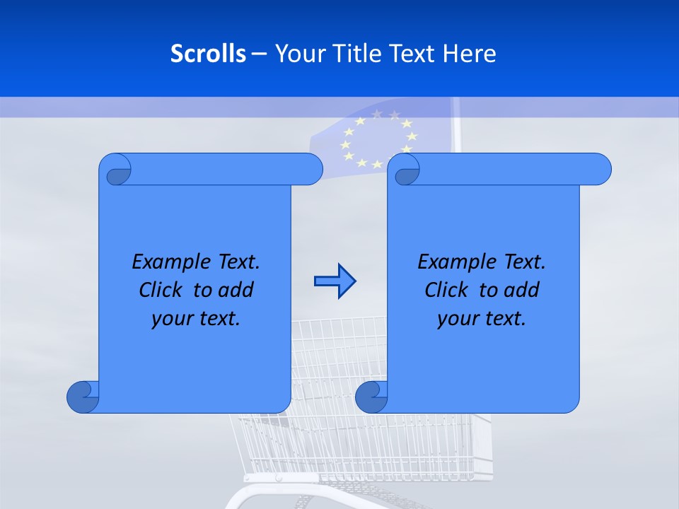 A Shopping Cart With A Flag On Top Of It PowerPoint Template