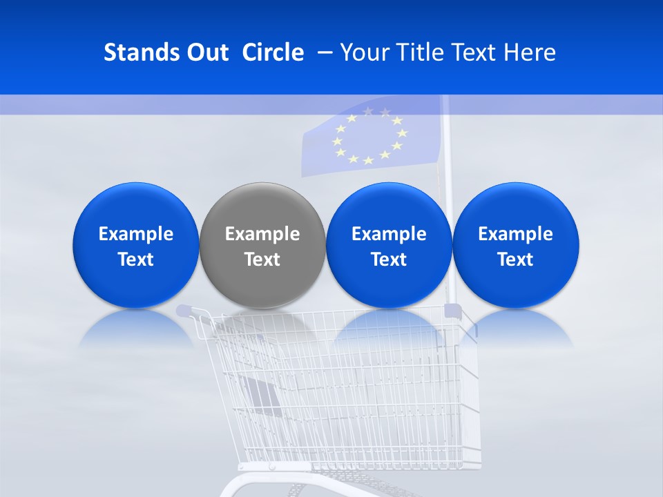 A Shopping Cart With A Flag On Top Of It PowerPoint Template