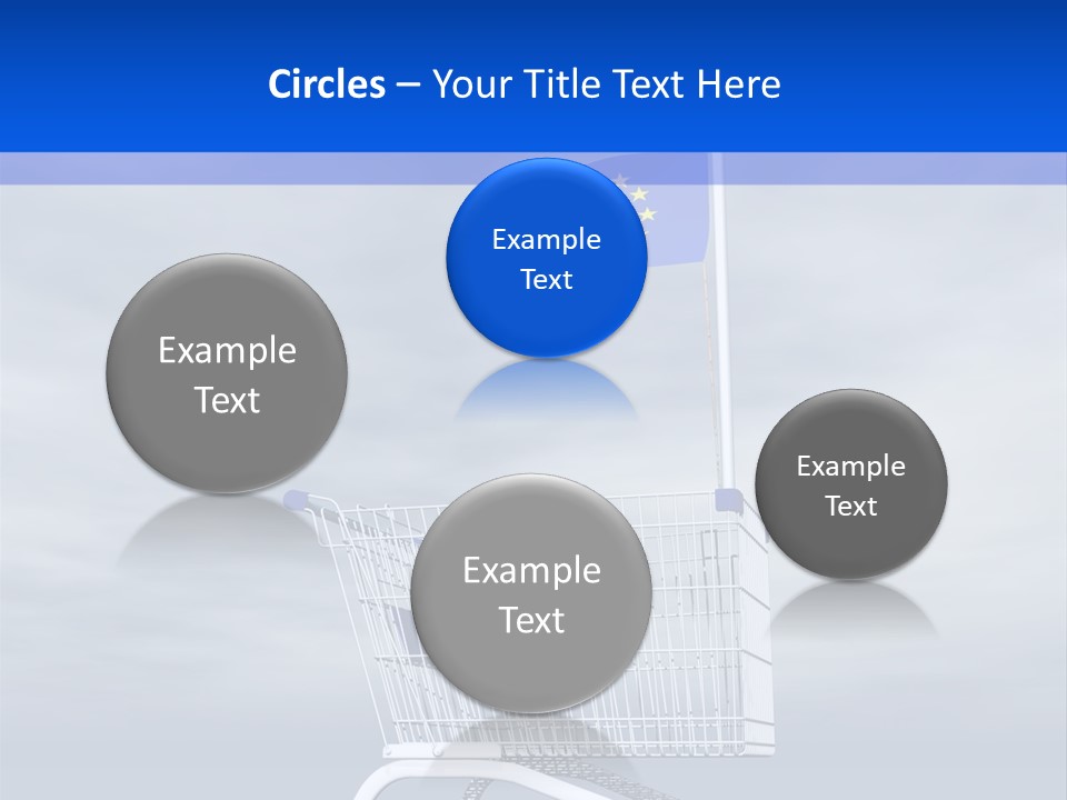 A Shopping Cart With A Flag On Top Of It PowerPoint Template