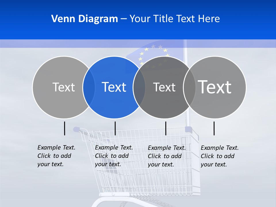A Shopping Cart With A Flag On Top Of It PowerPoint Template