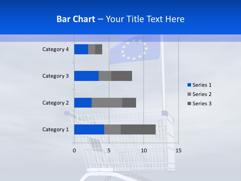 A Shopping Cart With A Flag On Top Of It PowerPoint Template