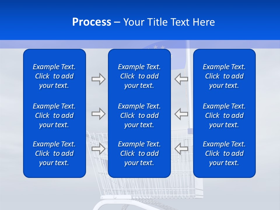 A Shopping Cart With A Flag On Top Of It PowerPoint Template