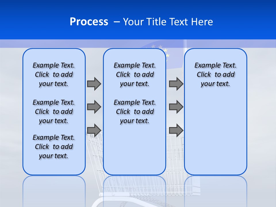 A Shopping Cart With A Flag On Top Of It PowerPoint Template