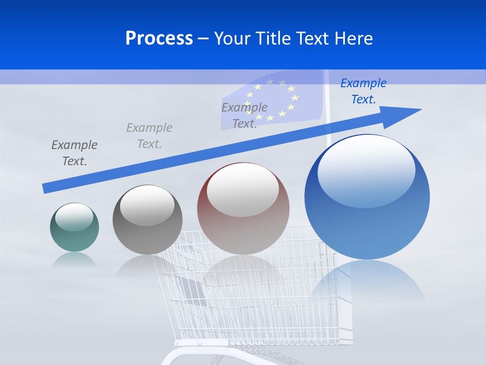 A Shopping Cart With A Flag On Top Of It PowerPoint Template