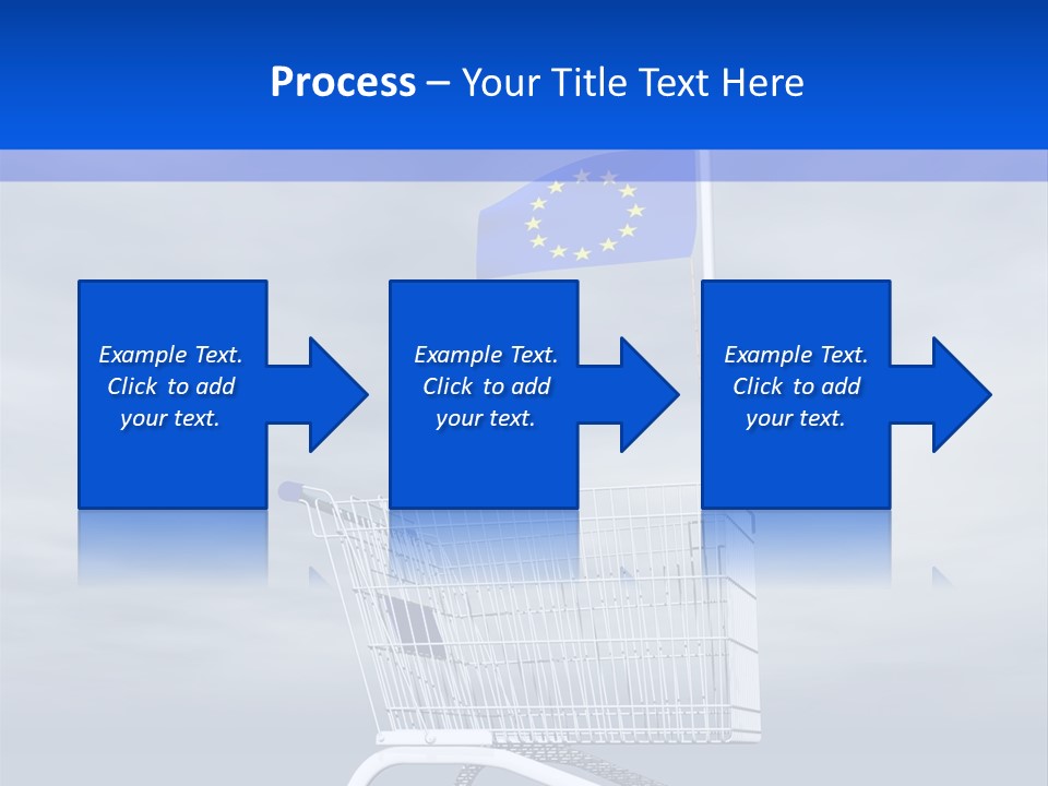 A Shopping Cart With A Flag On Top Of It PowerPoint Template