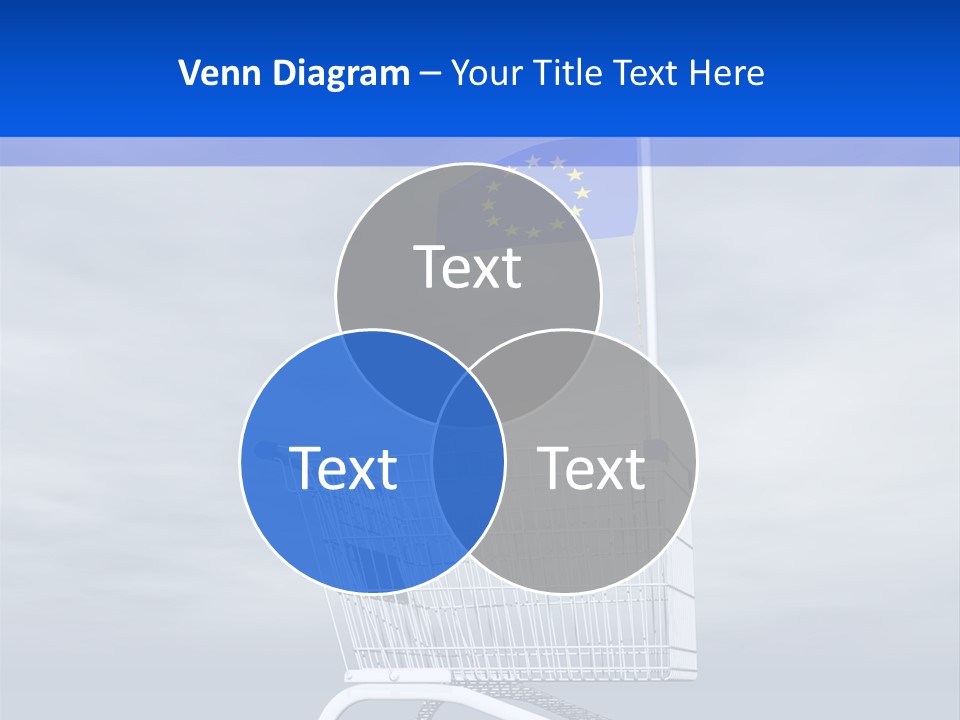 A Shopping Cart With A Flag On Top Of It PowerPoint Template