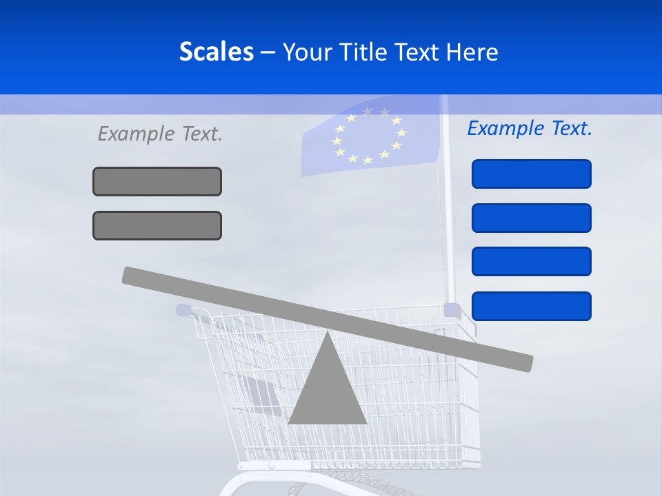 A Shopping Cart With A Flag On Top Of It PowerPoint Template