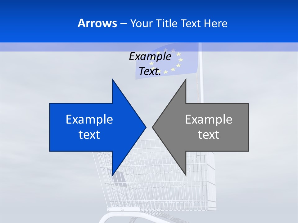 A Shopping Cart With A Flag On Top Of It PowerPoint Template
