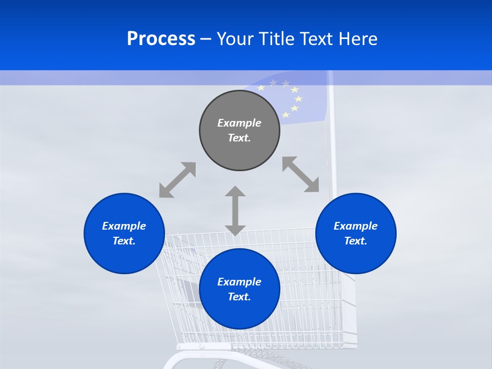 A Shopping Cart With A Flag On Top Of It PowerPoint Template