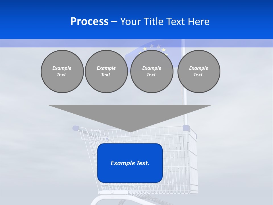 A Shopping Cart With A Flag On Top Of It PowerPoint Template