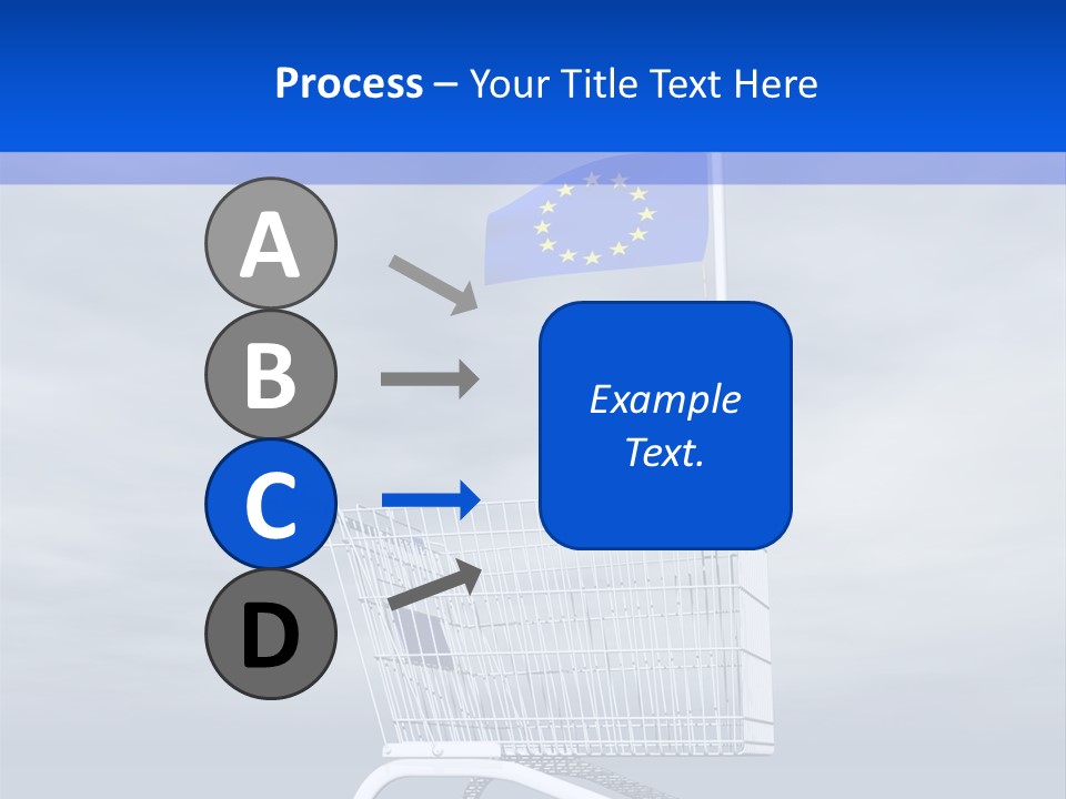A Shopping Cart With A Flag On Top Of It PowerPoint Template