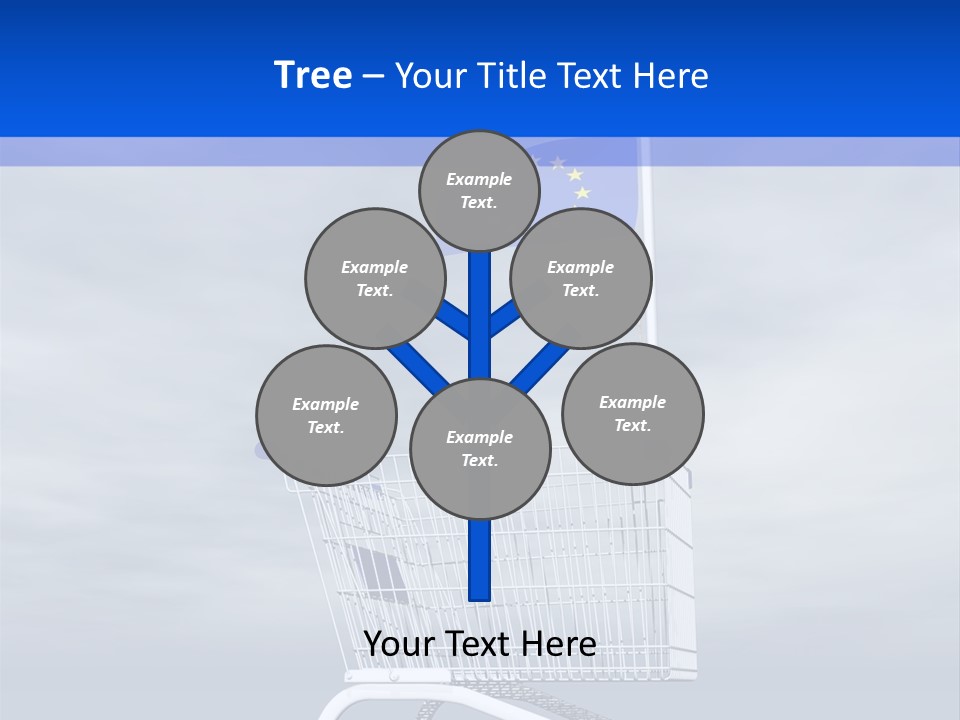 A Shopping Cart With A Flag On Top Of It PowerPoint Template