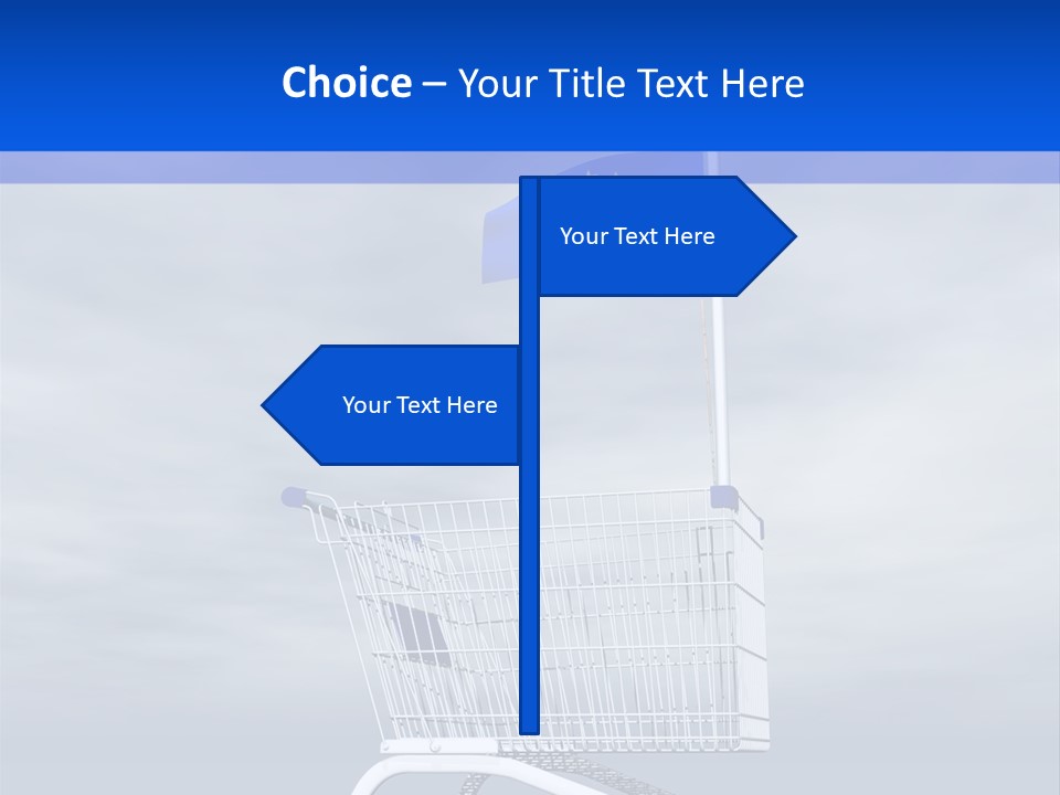 A Shopping Cart With A Flag On Top Of It PowerPoint Template