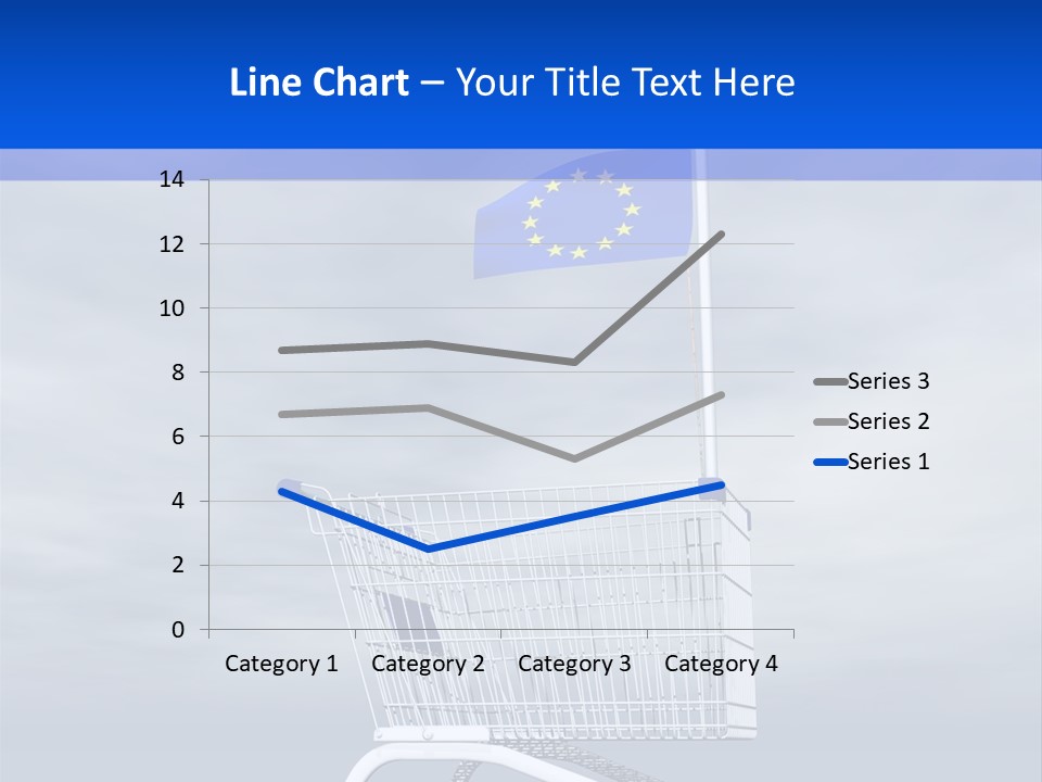 A Shopping Cart With A Flag On Top Of It PowerPoint Template
