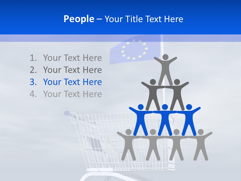 A Shopping Cart With A Flag On Top Of It PowerPoint Template